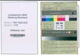 Entnazifizierung Karl Kottkamp , geb. 17.06.1920 (Lehrer)