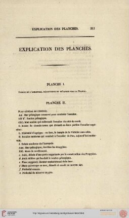 Explications des planches