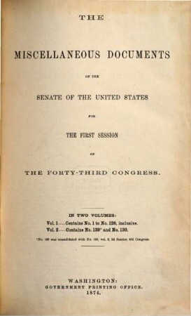 Senate documents. [268,c.] 1873/74, Vol. 2 = Congress 43, Sess. 1