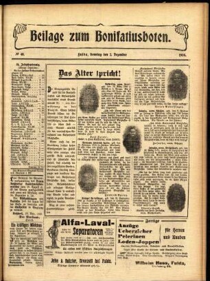 Zweite Ausgabe vom Sonntag, den 02. Dezember 1906.