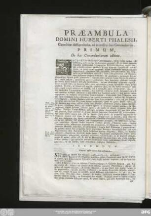Secundum. Conatus noster circa hanc editionem.