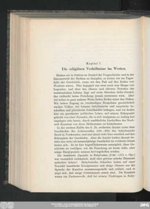 Kapitel 7. Die religiösen Verhältnisse im Westen.