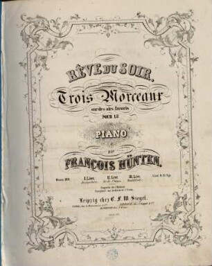 Rêve du soir : trois morceaux sur des airs favoris pour le piano ; oeuvr. 189, 2. Air de Flotow