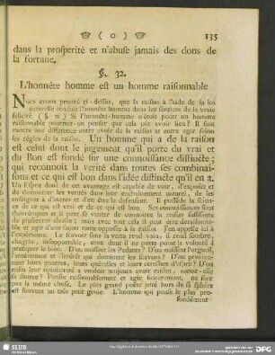 §. 32. L'honnête homme est un homme raisonnable