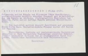 15 Kriegsnachrichten 26. Mai 1915