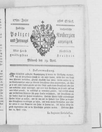 16tes Stück., Ausgabe vom 19. April 1780