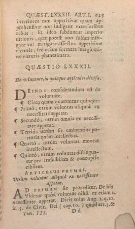 Quaestio LXXXII. De voluntate, in quinque articulos divisa.