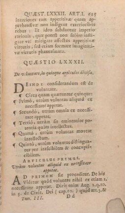 Quaestio LXXXII. De voluntate, in quinque articulos divisa.
