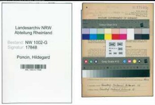 Entnazifizierung Hildegard Poncin, geb. 11.05.1910 ()