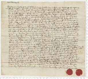 Testament der Abele, Witwe Rycherdes van Holstele, besiegelt durch die Ratsmannen Johan van Empsen und Godeke Tzerstede