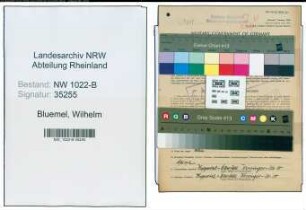 Entnazifizierung Wilhelm Bluemel , geb. 14.12.1886 (Bahninspektor)