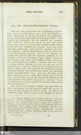 Cap. VIII. Neuniederländische Vocale