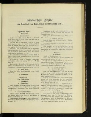 Systematisches Register