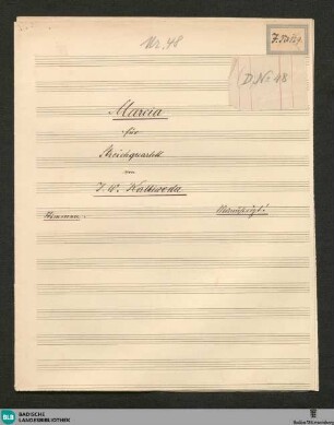 Marches - JWK Mus.Ms. 48 : vl (2), vla, vlc; g; StrK WoO 3.09