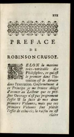 Preface De Robinson Crusoe.