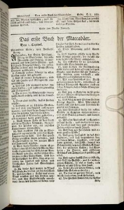 Das erste Buch der Maccabäer.