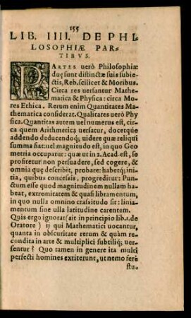 Lib. IIII. De Philosophiae Partibus.