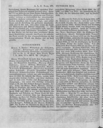 Streit, F. W.: Wörterbuch der Schlachten, Gefechte, Belagerungen und Friedensschluesse. Berlin: Mittler 1831
