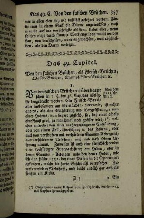 Das 49. Capitel. Von den falschen Brüchen, als Fleisch-Brüchen, Wasser-Brüchen, Krampf-Ader-Brüchen &c.