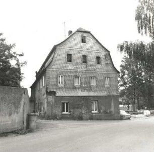 Oberlungwitz, Neue Welt 2. Bauerngut. Wohnstallhaus (1522, 1592, 1781). Giebelansicht