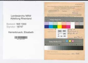 Entnazifizierung Elisabeth Herrenbrueck, geb. 19.11.1903 (Milchhaendlerin)