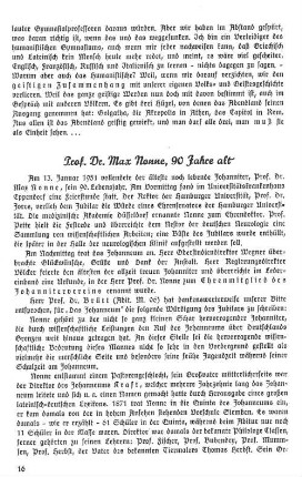 Prof. Dr. Max Nonne, 90 Jahre alt