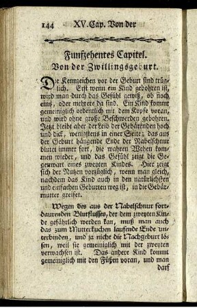 Funfzehentes Capitel. Von der Zwillingsgeburt.