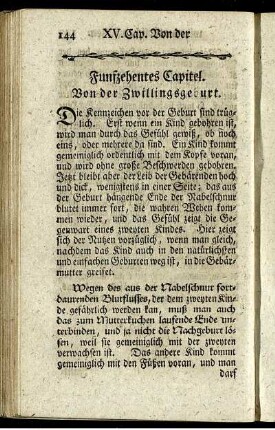 Funfzehentes Capitel. Von der Zwillingsgeburt.