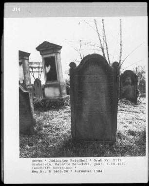 Grabstein der Bebette Benedikt (gestorben 1867.10.01)