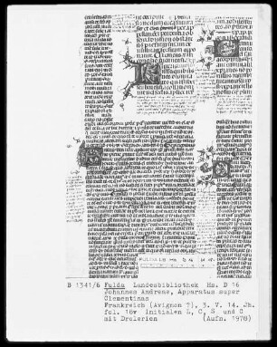 Johannes Andreae, Apparatus super Clementinas — ---, Folio 18versoBuchseite