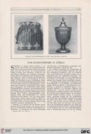 Vom Kunstgewerbe in Zürich