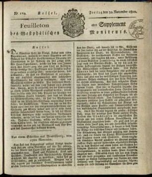 No. 170, Freitag den 30. November 1810