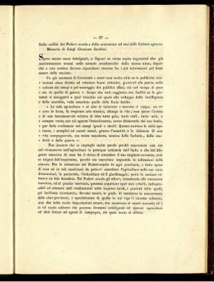 Sulla utilita dei Poderi-scuola della annessione ad essi delle Colonie agrarie.