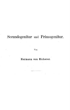 Secundogenitur und Primogenitur