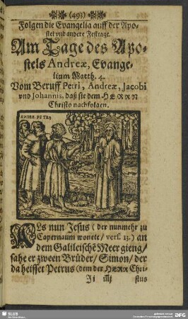 Folgen die Evangelia auff der Apostel und andere Festtage