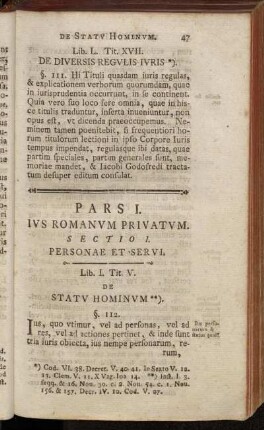 Pars I. Ivs Romanvm Privatvm.