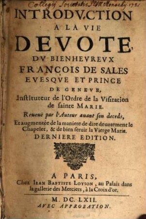 Introduction à la vie devote