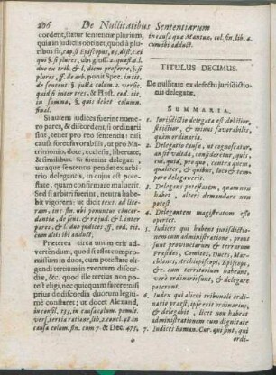 Titulus Decimus. De nullitate ex defectu jurisdictionis delegatæ.