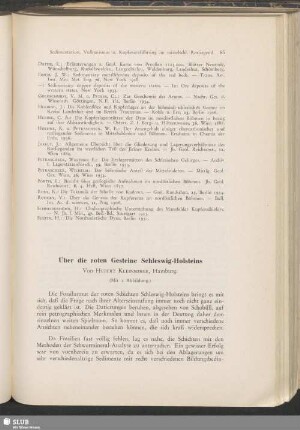Über die roten Gesteine Schleswig-Holsteins