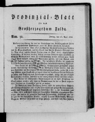 Num. 32., Ausgabe vom 26. April 1816