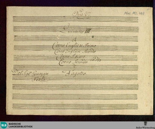 Quintets - Don Mus.Ms. 449 : cor inglese (2), cor (2), fag; E|b; ReiF 5.54