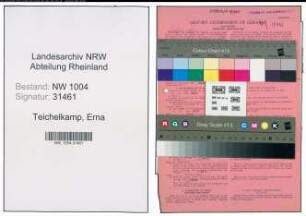 Entnazifizierung Erna Teichelkamp , geb. 26.03.1914 (Putzfrau)