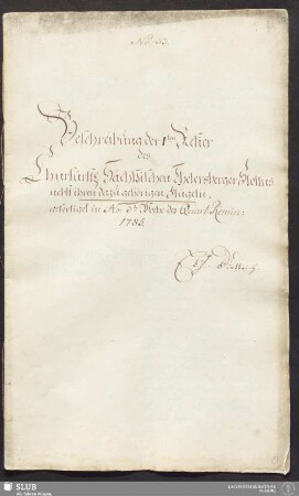 Beschreibung der 1ten Refier des Churfürstl. Sächsischen Thelersberger Stollns nebst ihren dazugehörigen Flügeln - 17.6058 4.