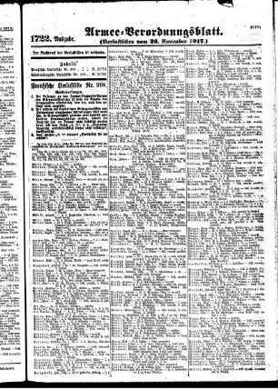 1722. Ausgabe. Montag, 26. November 1917