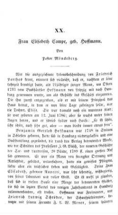 Frau Elisabeth Campe, geb. Hoffmann.