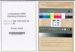 Entnazifizierung Adolf Krone , geb. 16.11.1906 (Zollsekretaer)