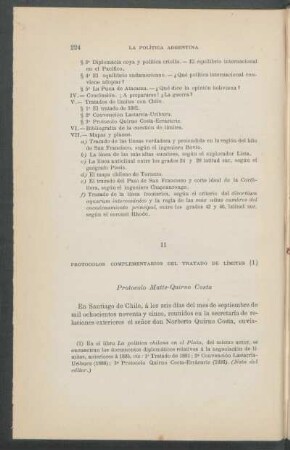 II. - Protocolos complementarios del tratado de límites