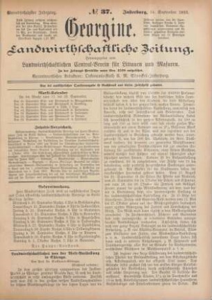 Einundsechzigster Jahrgang. No. 37. Insterburg, 14. September 1893.