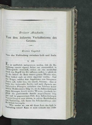Dritter Abschnitt. Von den äusseren Verhältnissen des Geistes.