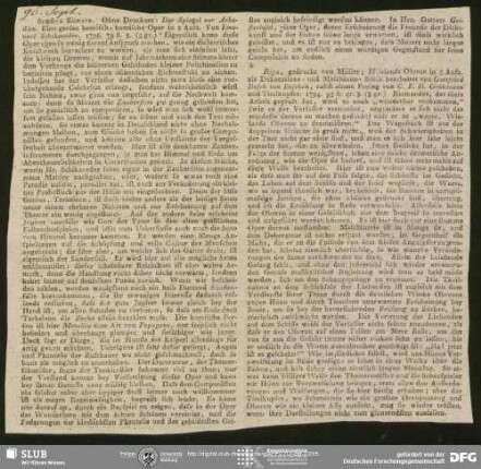 Allgemeine Literatur-Zeitung, Nr. 290, vom 15.09.1796 (Fragment), Jena